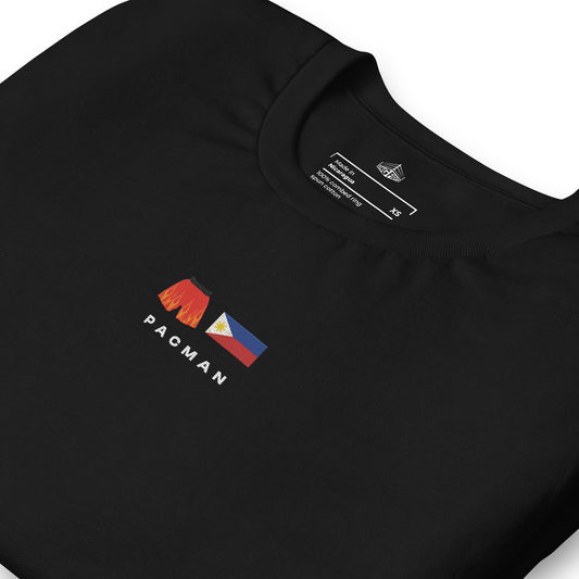 black Pacman Embroidered Premium T-Shirt