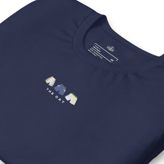 navy The Cat Embroidered Premium T-Shirt