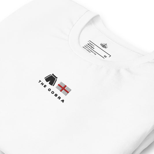 white The Cobra Embroidered Premium T-Shirt