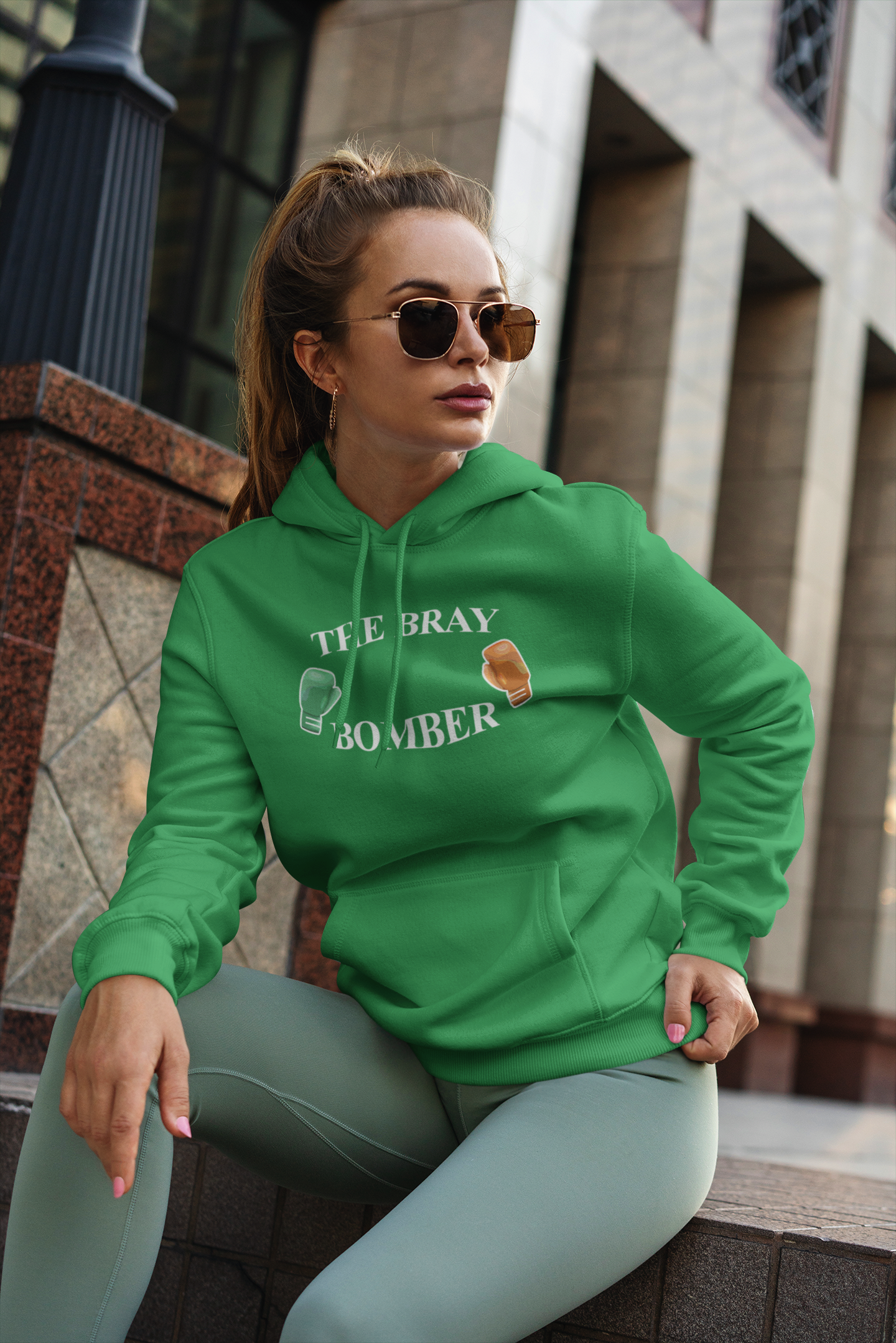 green The Bray Bomber Hoodie