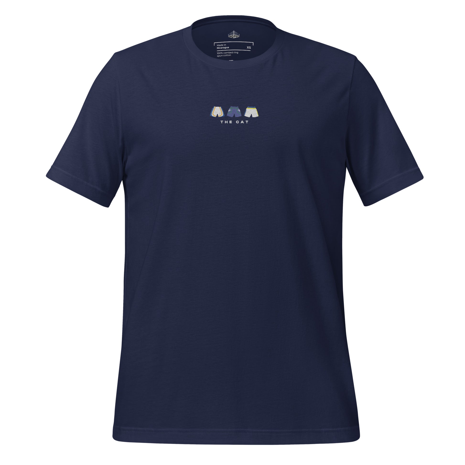 navy The Cat Embroidered Premium T-Shirt