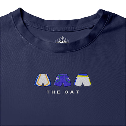 navy The Cat Embroidered Premium T-Shirt