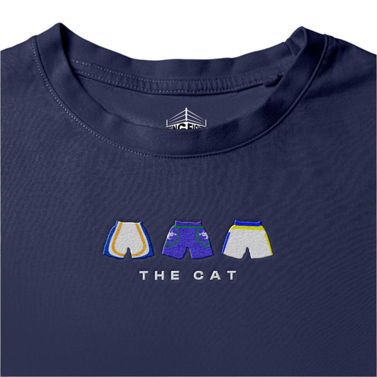 navy The Cat Embroidered Premium T-Shirt