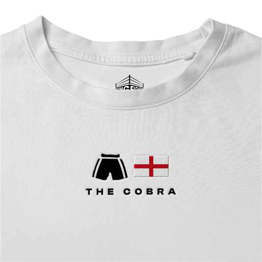 white The Cobra Embroidered Premium T-Shirt
