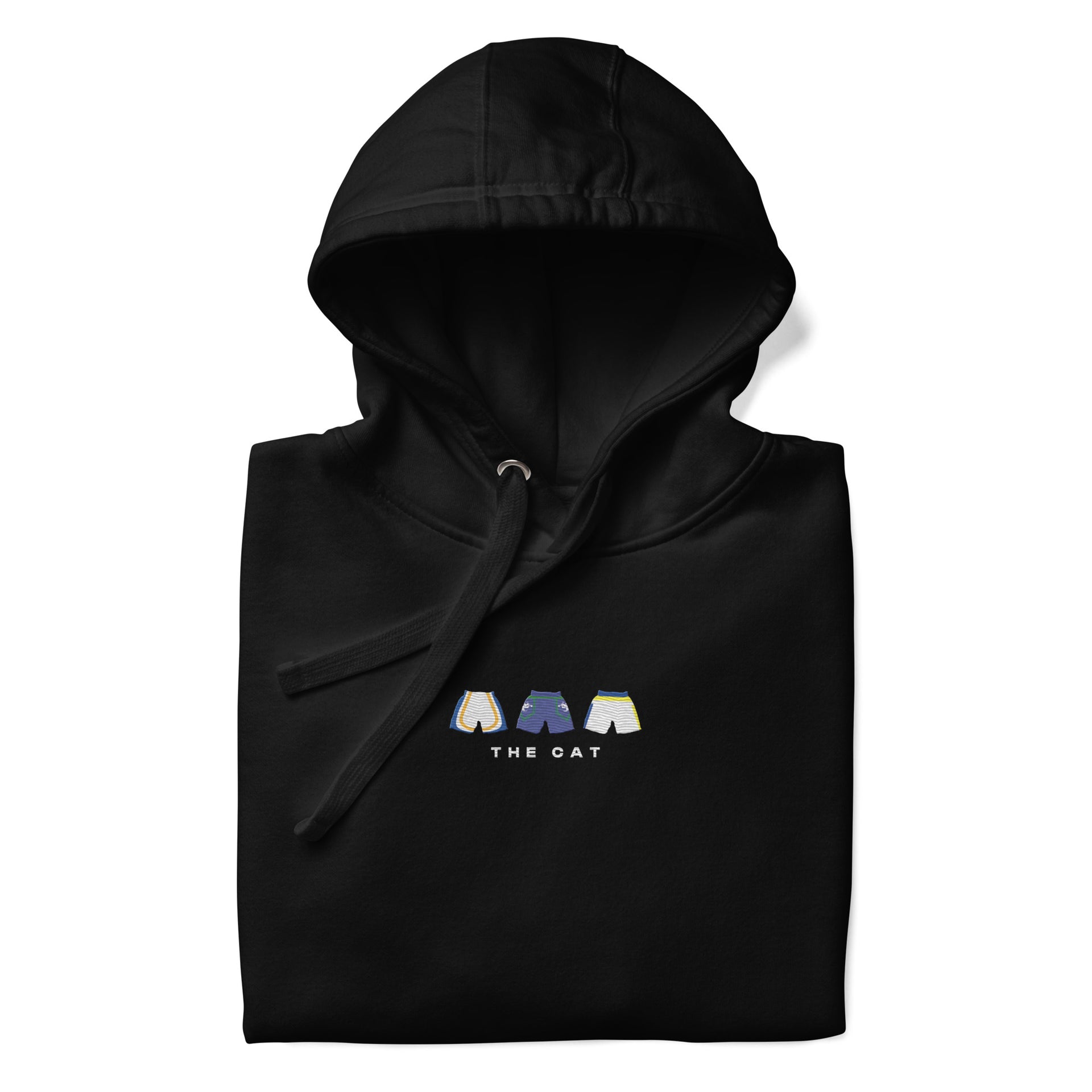 black The Cat Embroidered Premium Hoodie