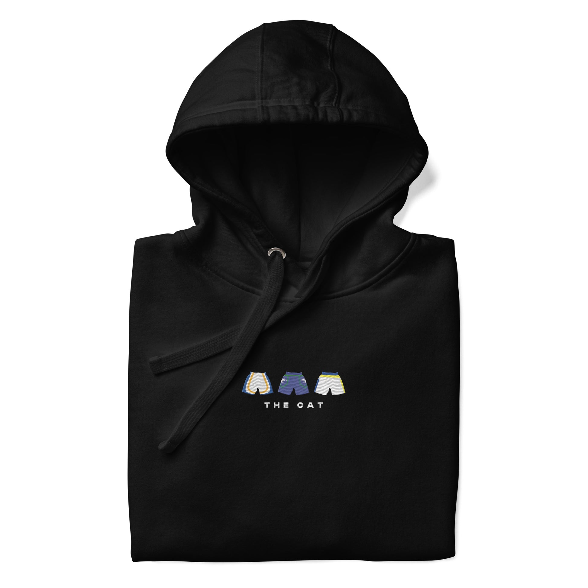 black The Cat Embroidered Premium Hoodie