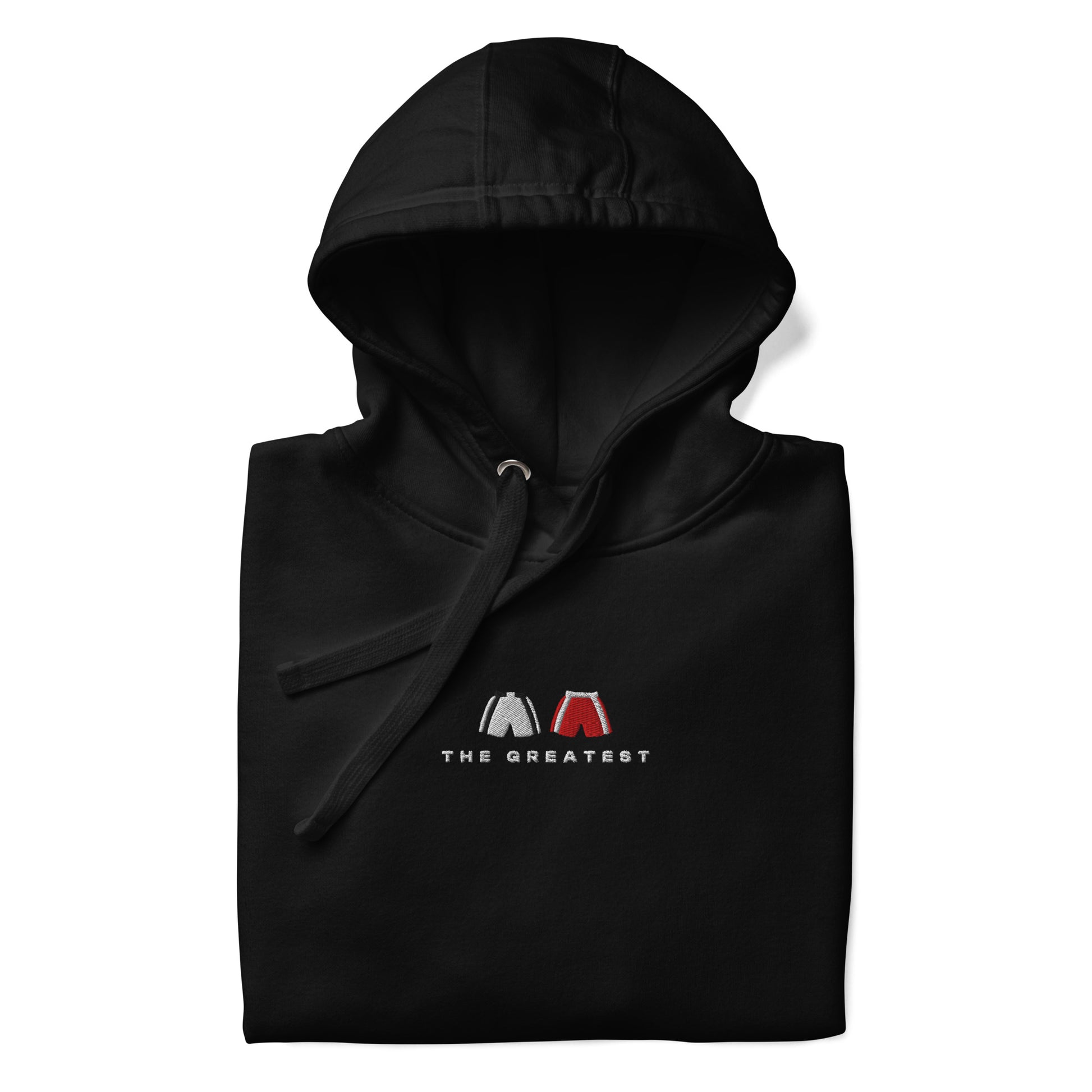 black The Greatest Embroidered Premium Hoodie