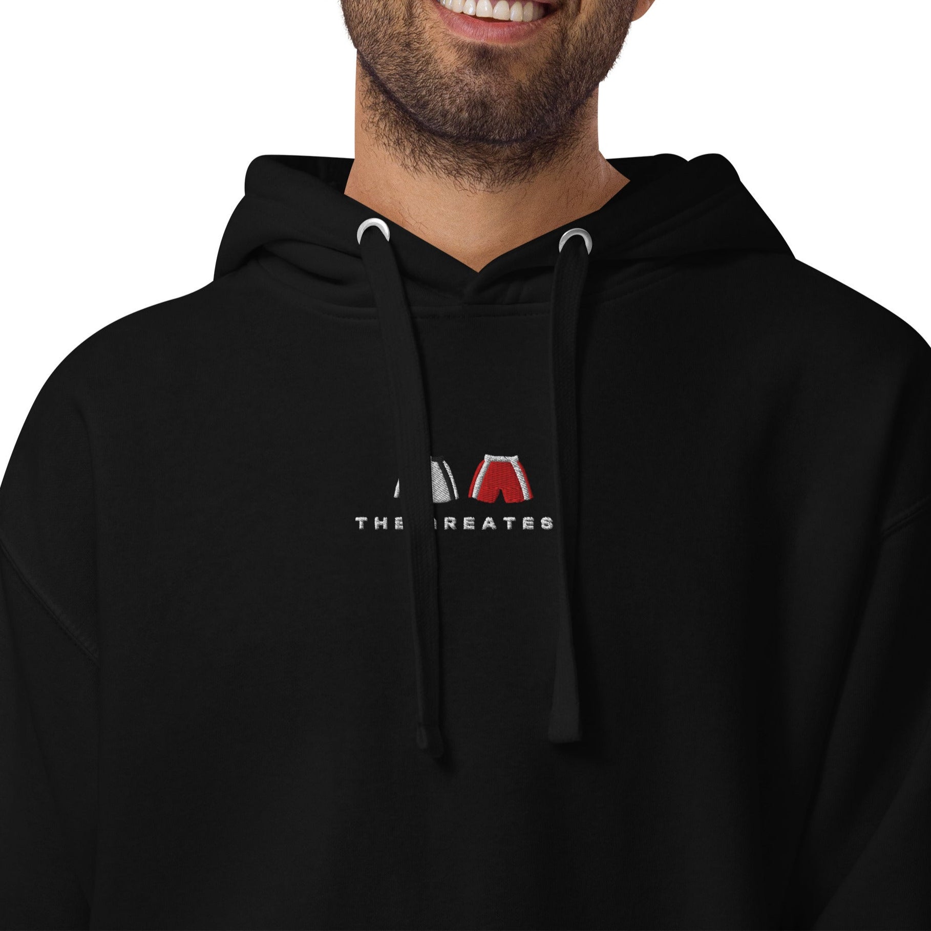 black The Greatest Embroidered Premium Hoodie