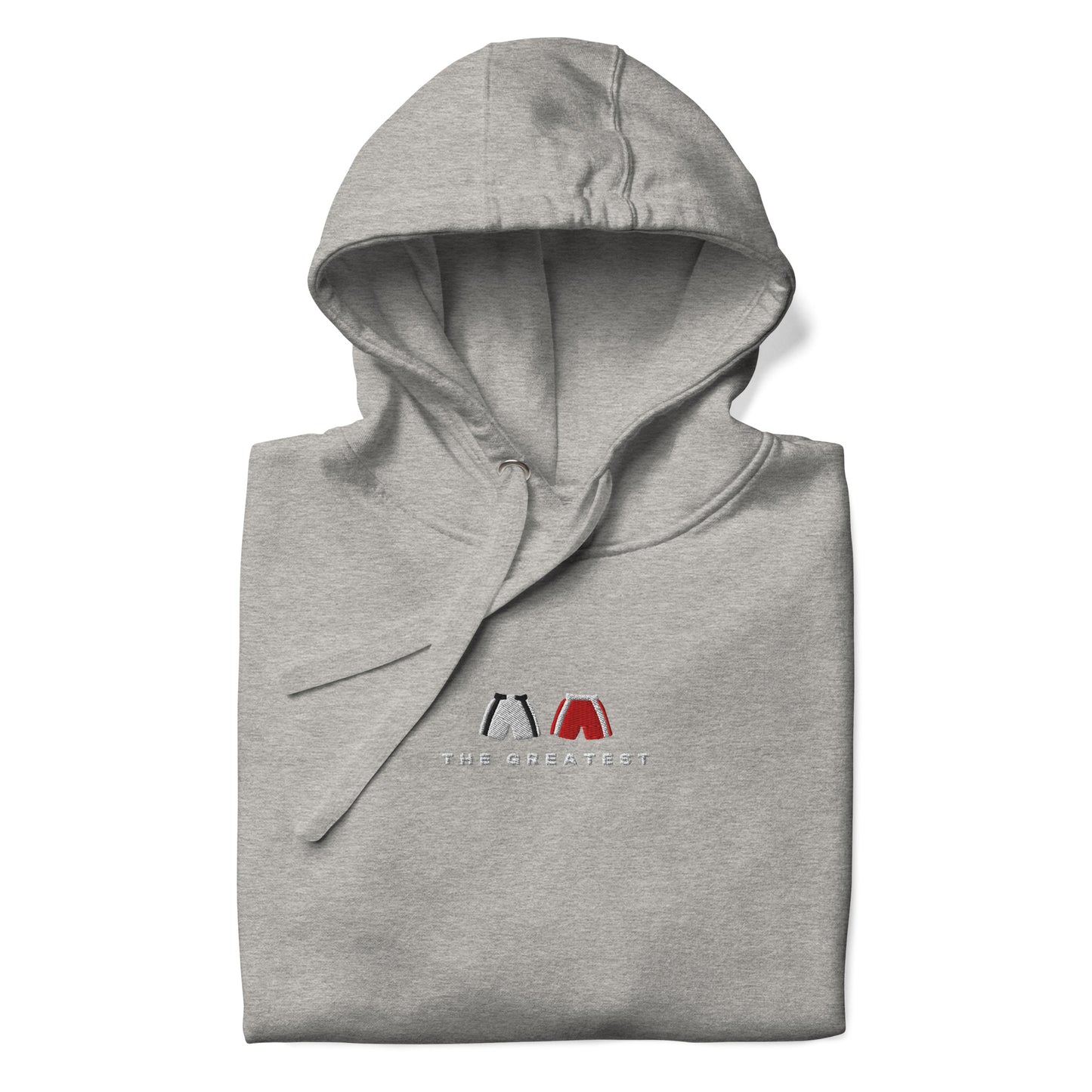 grey The Greatest Embroidered Premium Hoodie