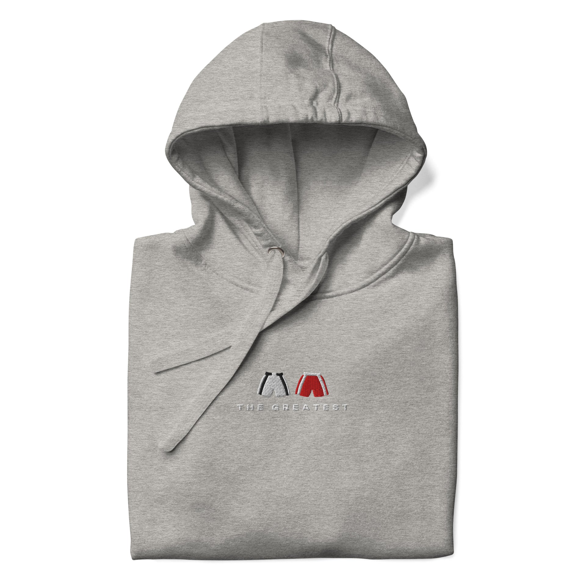 grey The Greatest Embroidered Premium Hoodie