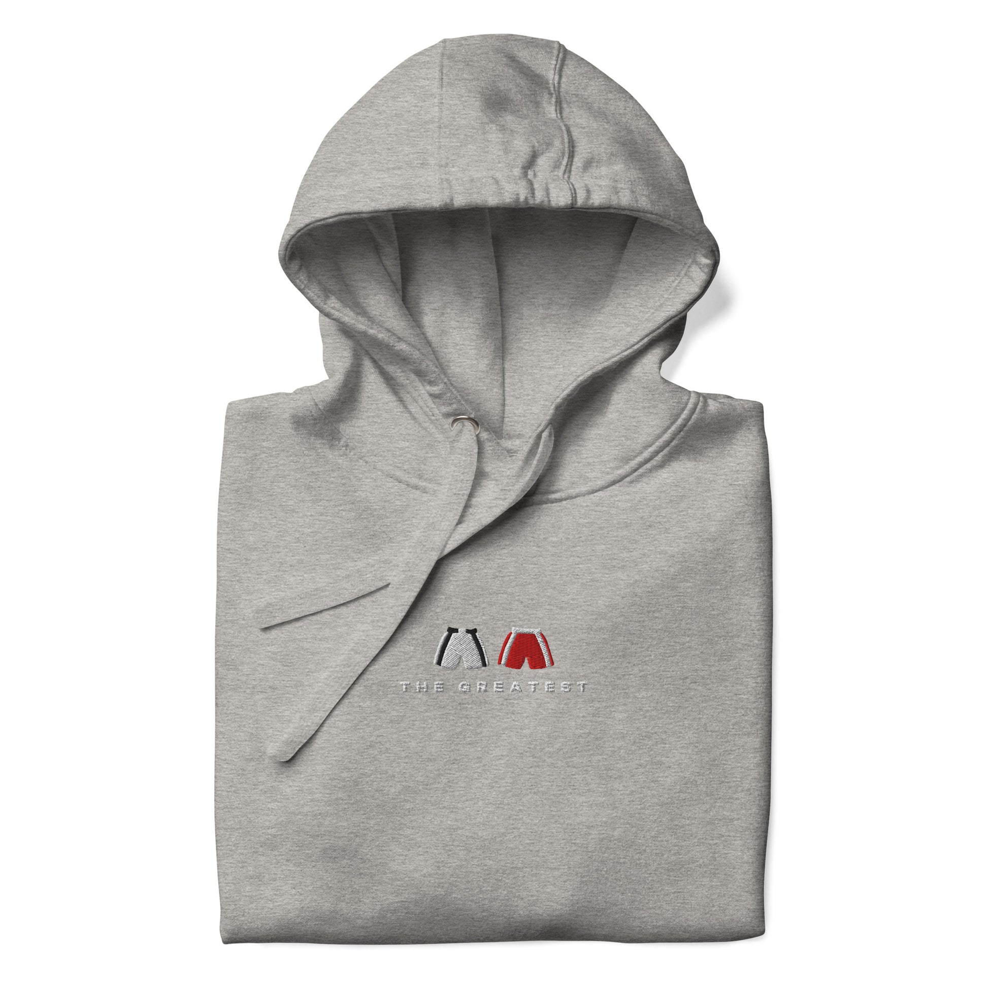 grey The Greatest Embroidered Premium Hoodie