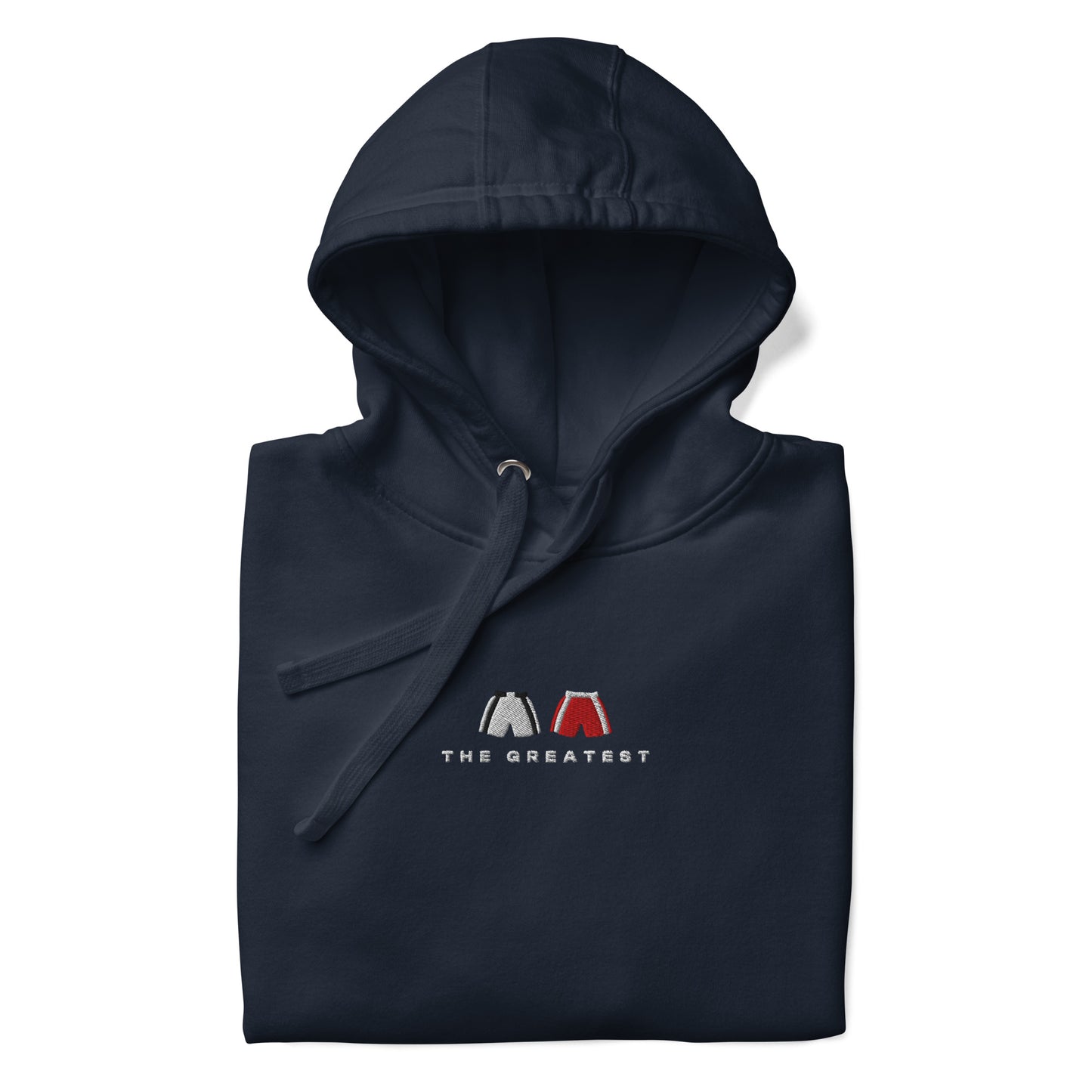 navy The Greatest Embroidered Premium Hoodie