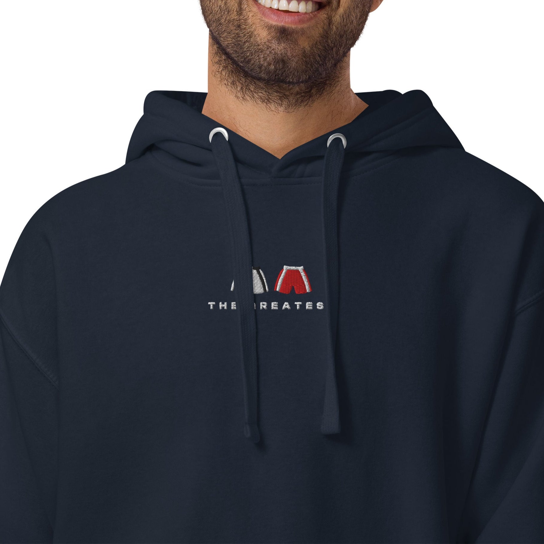 navy The Greatest Embroidered Premium Hoodie