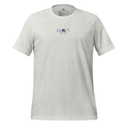 grey The Cat Embroidered Premium T-Shirt