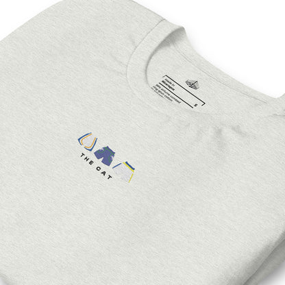 grey The Cat Embroidered Premium T-Shirt