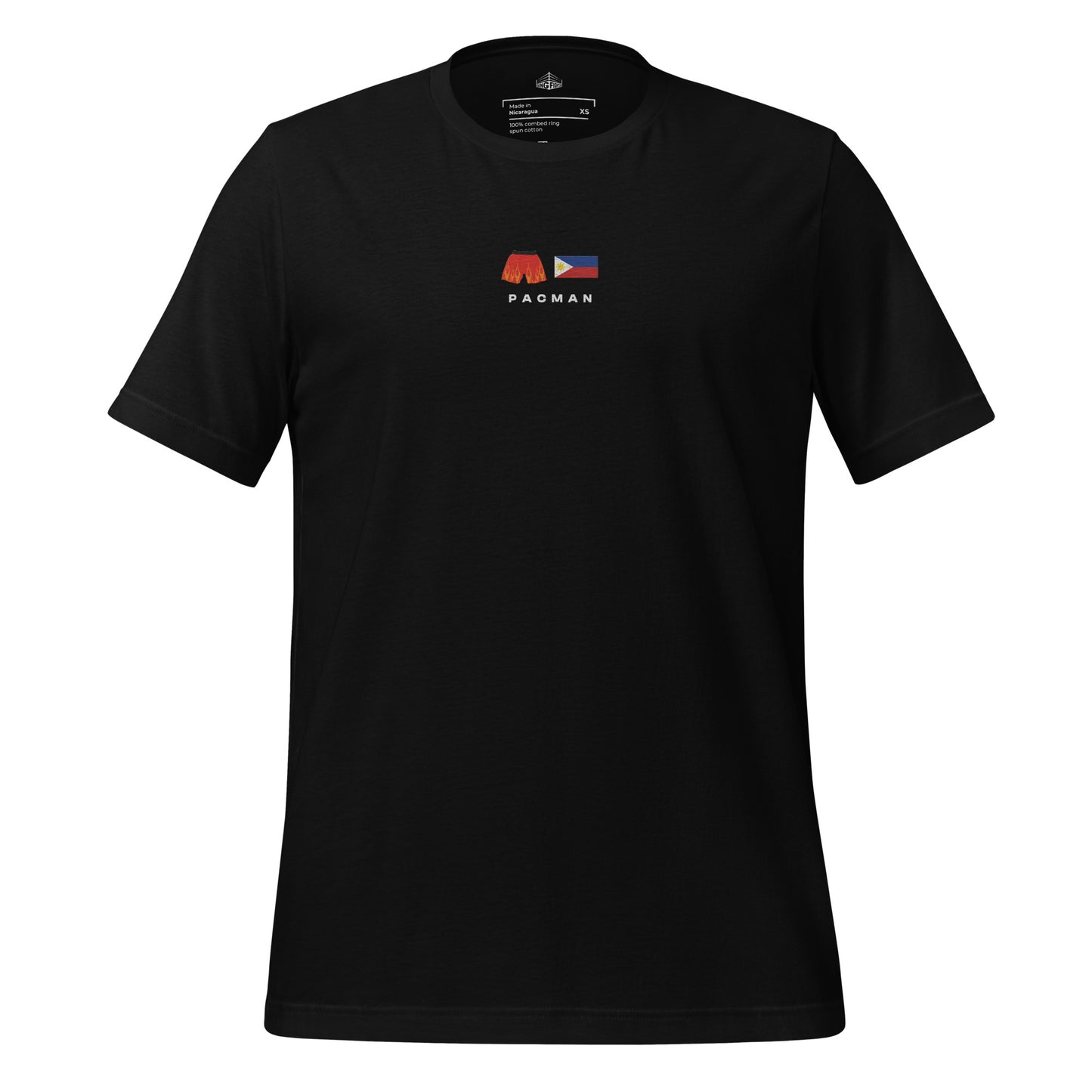 black Pacman Embroidered Premium T-Shirt