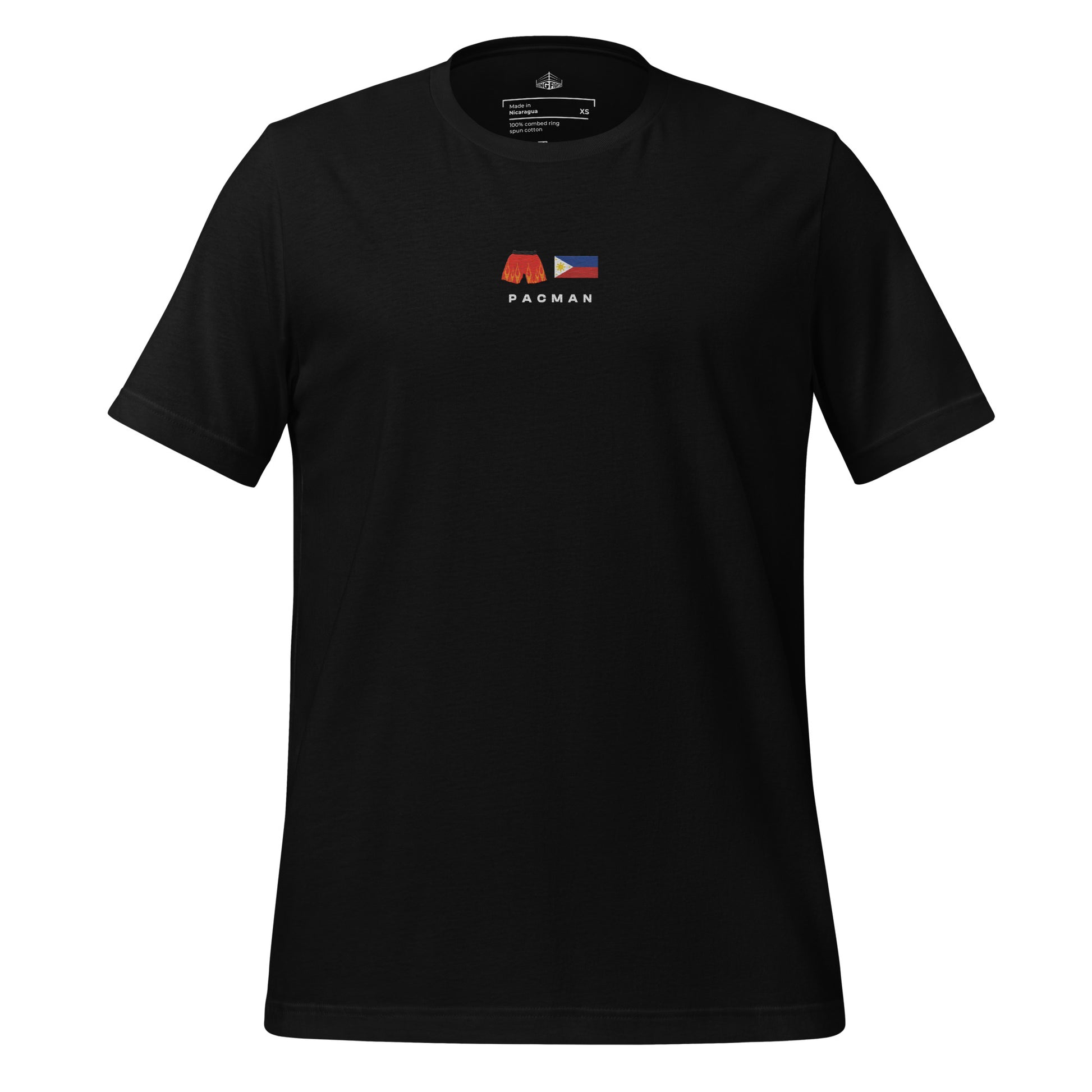 black Pacman Embroidered Premium T-Shirt