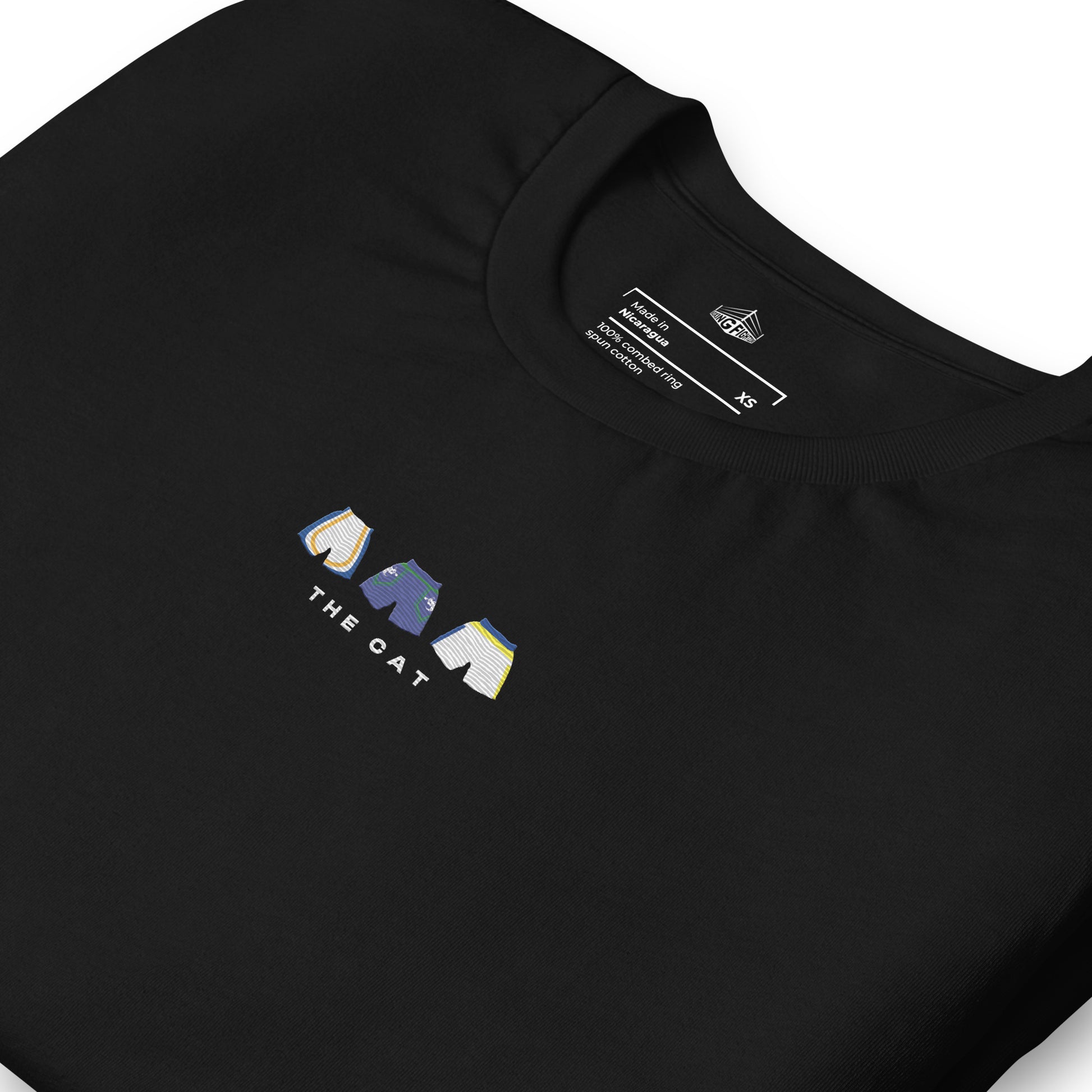black The Cat Embroidered Premium T-Shirt