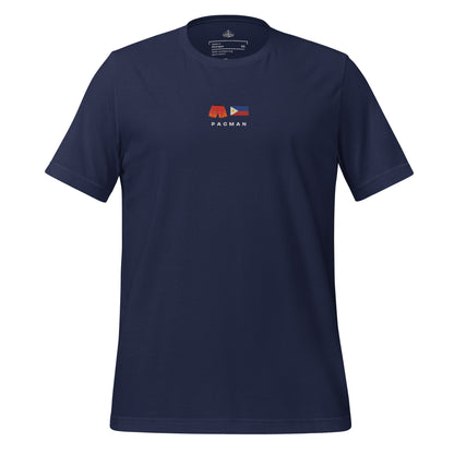 navy Pacman Embroidered Premium T-Shirt