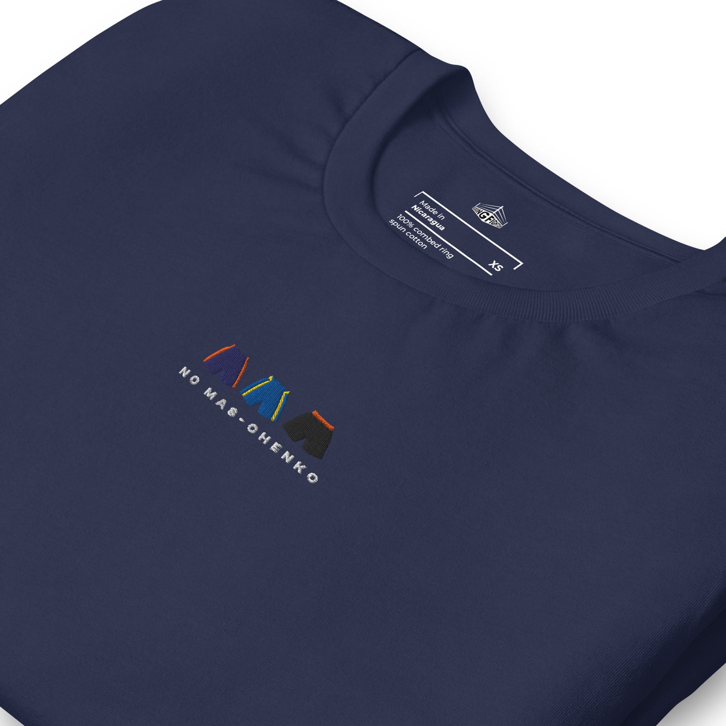 navy No Mas-Chenko Embroidered Premium T-Shirt