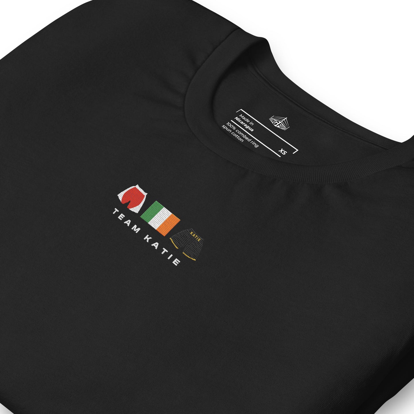 black Team Katie Embroidered Premium T-Shirt
