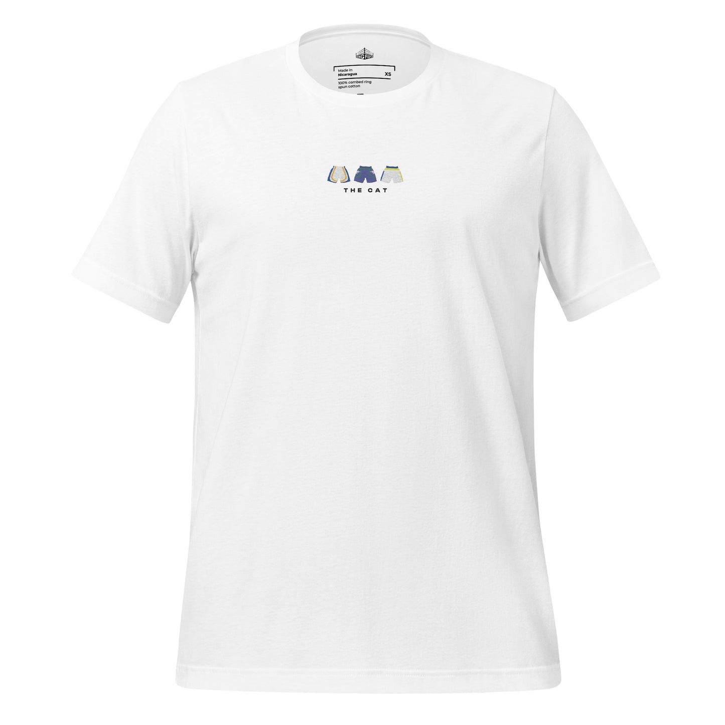 white The Cat Embroidered Premium T-Shirt