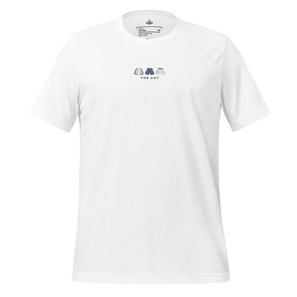 white The Cat Embroidered Premium T-Shirt