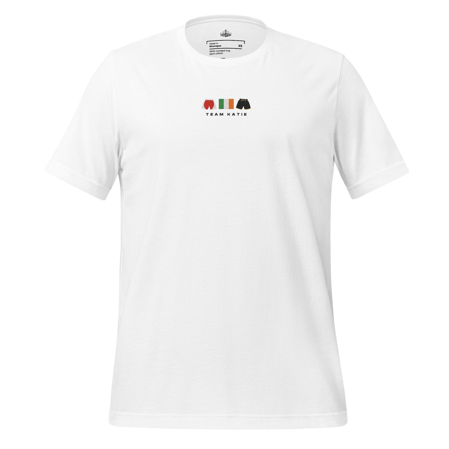 white Team Katie Embroidered Premium T-Shirt