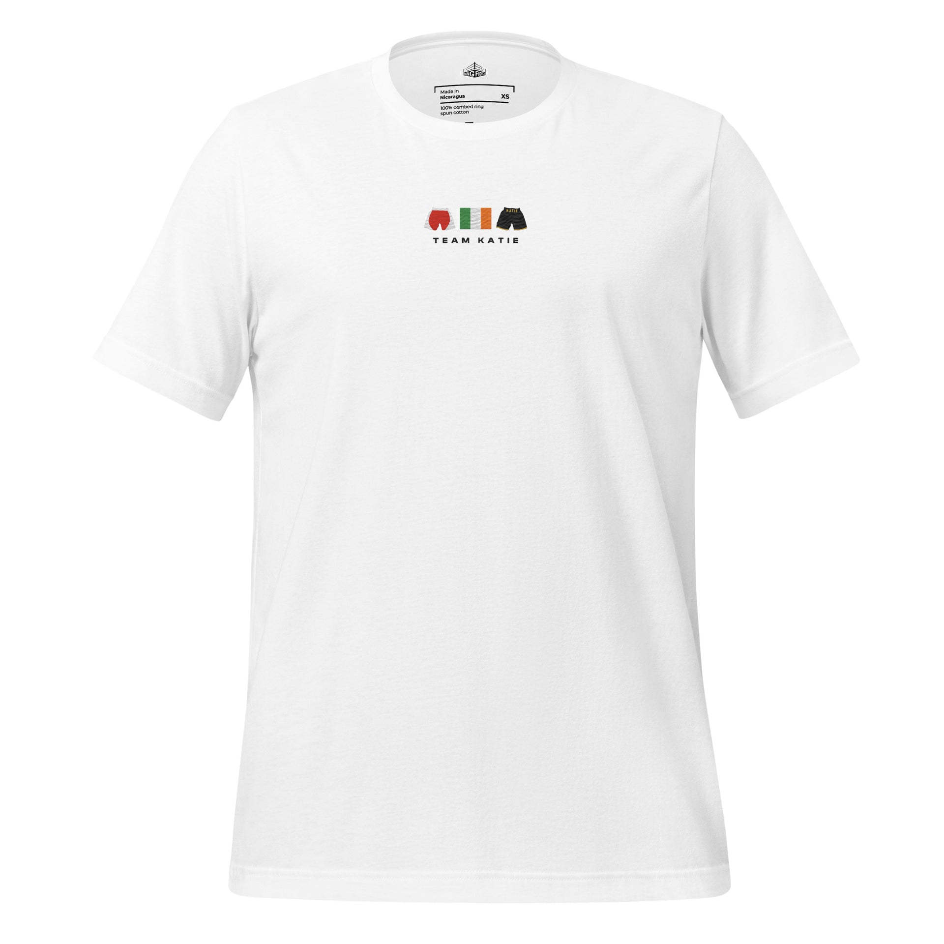 white Team Katie Embroidered Premium T-Shirt