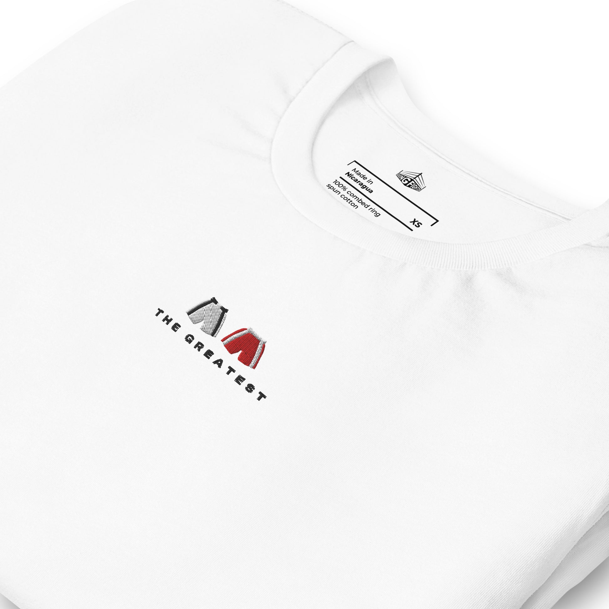 white The Greatest Embroidered Premium T-Shirt