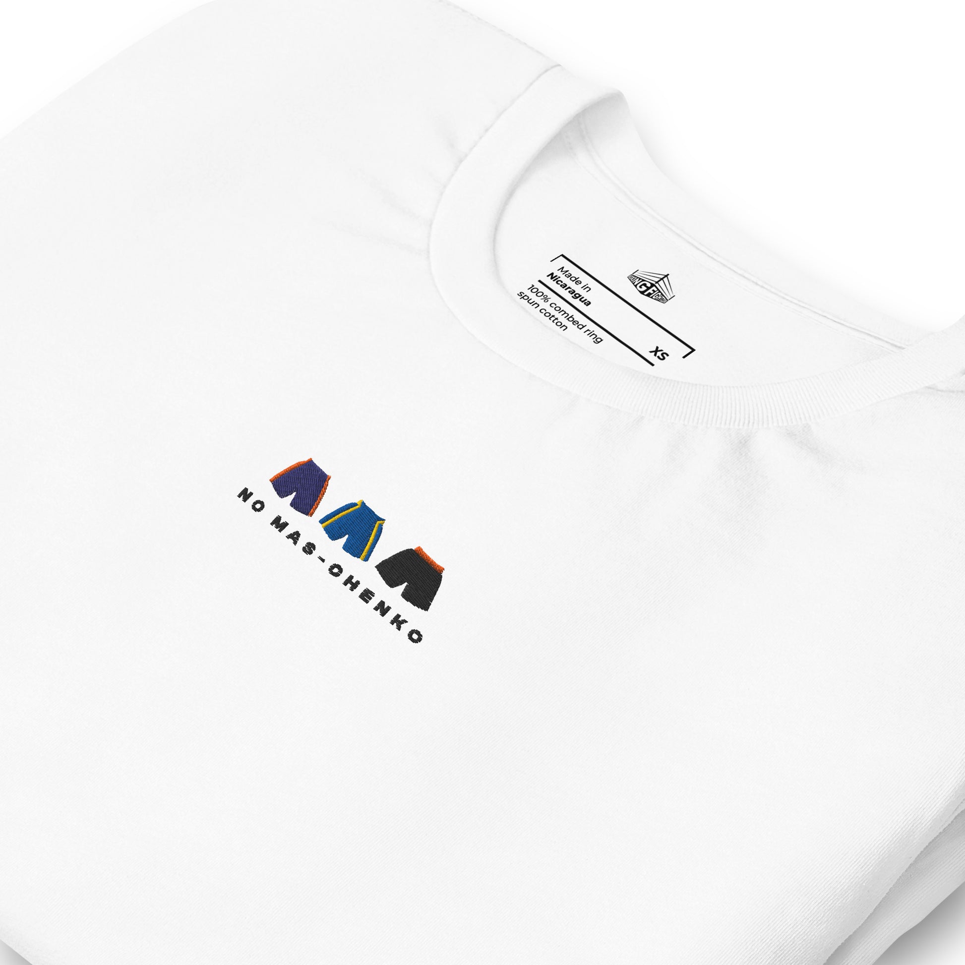 white No Mas-Chenko Embroidered Premium T-Shirt